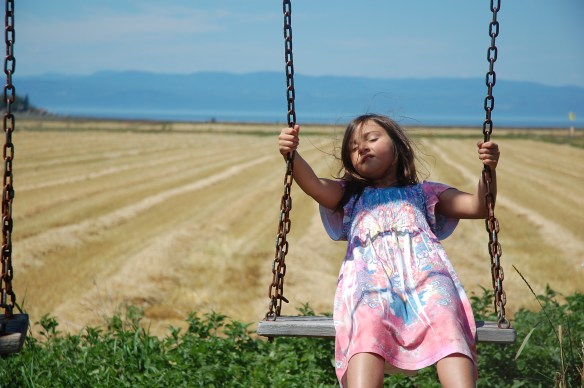Henna swinging by the St. Lawrence River