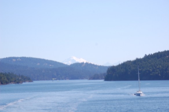 View from ferry to Friday Harbor from Orcas Island