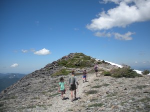 Hiking along the treacherous trail