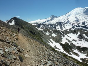 This trail almost sent me back to lower places.  We crossed snow covered rock scree that could have sent us into oblivion.  The views from the fire tower were marvelous and well worth any fear. 