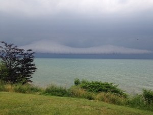 Crazy clouds gathering over Lake Erie